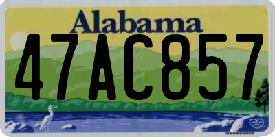 AL license plate 47AC857