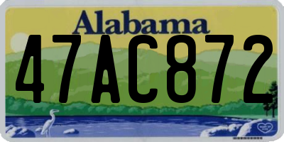 AL license plate 47AC872