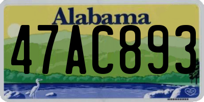 AL license plate 47AC893