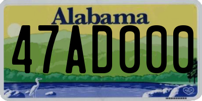 AL license plate 47AD000