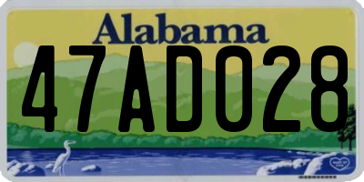 AL license plate 47AD028