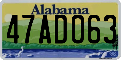 AL license plate 47AD063