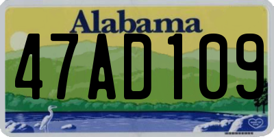 AL license plate 47AD109