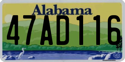 AL license plate 47AD116