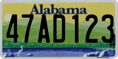 AL license plate 47AD123