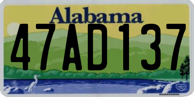 AL license plate 47AD137