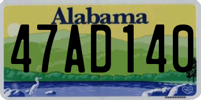 AL license plate 47AD140