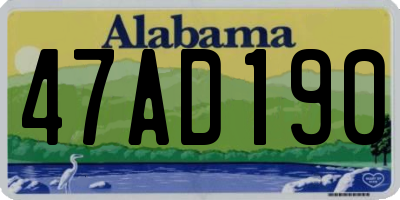 AL license plate 47AD190