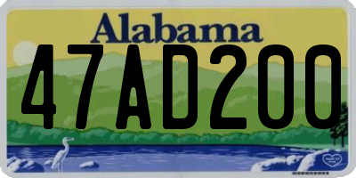 AL license plate 47AD200