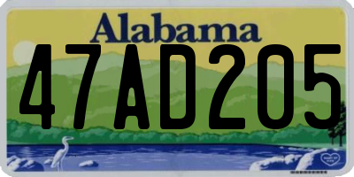 AL license plate 47AD205