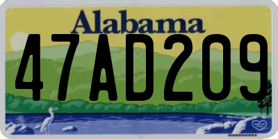 AL license plate 47AD209