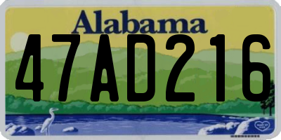 AL license plate 47AD216