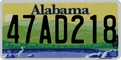 AL license plate 47AD218