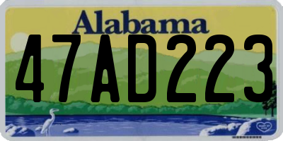 AL license plate 47AD223