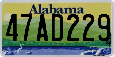 AL license plate 47AD229