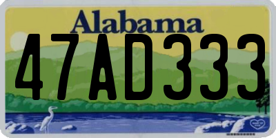 AL license plate 47AD333