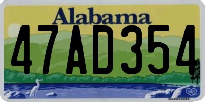 AL license plate 47AD354