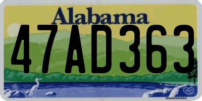 AL license plate 47AD363