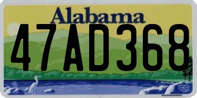 AL license plate 47AD368