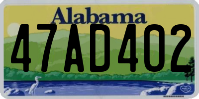 AL license plate 47AD402