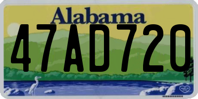 AL license plate 47AD720