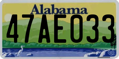 AL license plate 47AE033