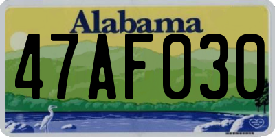 AL license plate 47AF030