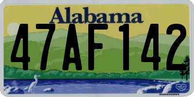 AL license plate 47AF142