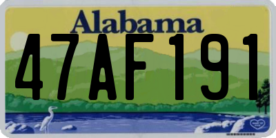 AL license plate 47AF191
