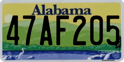 AL license plate 47AF205