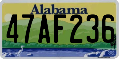 AL license plate 47AF236