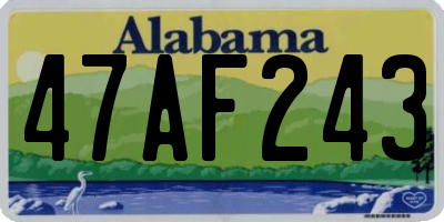 AL license plate 47AF243