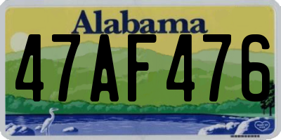 AL license plate 47AF476
