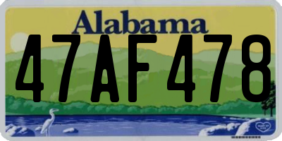 AL license plate 47AF478
