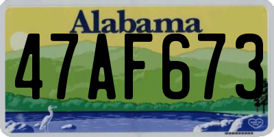 AL license plate 47AF673