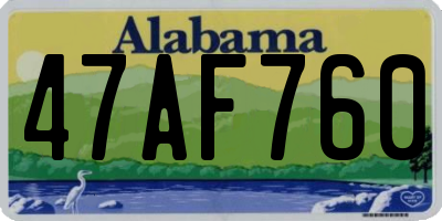 AL license plate 47AF760