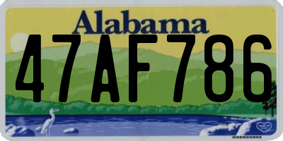 AL license plate 47AF786
