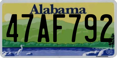 AL license plate 47AF792