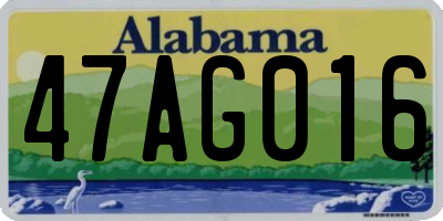 AL license plate 47AG016