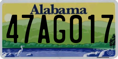 AL license plate 47AG017