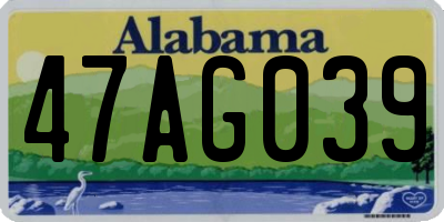AL license plate 47AG039