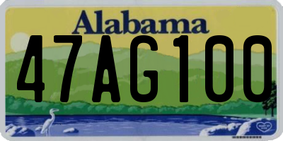 AL license plate 47AG100