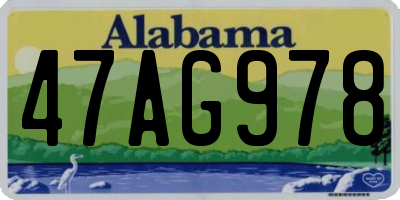 AL license plate 47AG978