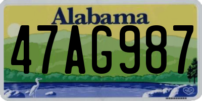 AL license plate 47AG987