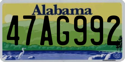 AL license plate 47AG992