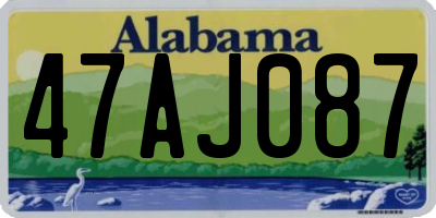 AL license plate 47AJ087