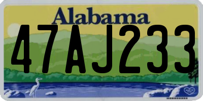 AL license plate 47AJ233