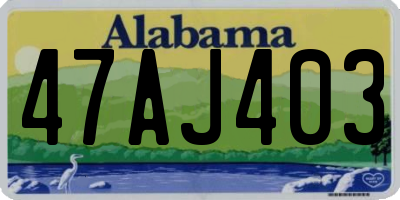 AL license plate 47AJ403