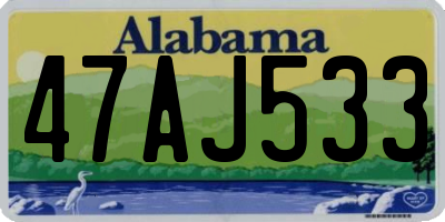 AL license plate 47AJ533