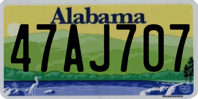 AL license plate 47AJ707